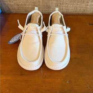 Hey Dude Wendy Chambray Bright White 7 womens